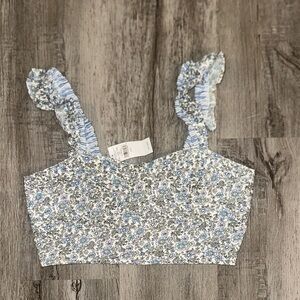 NWT American Eagle Outfitters Blue and White Floral Tank Top